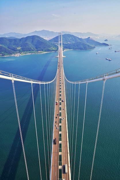 High angle view of bridge over sea