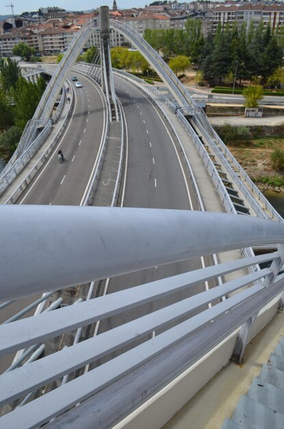 High angle view of bridge