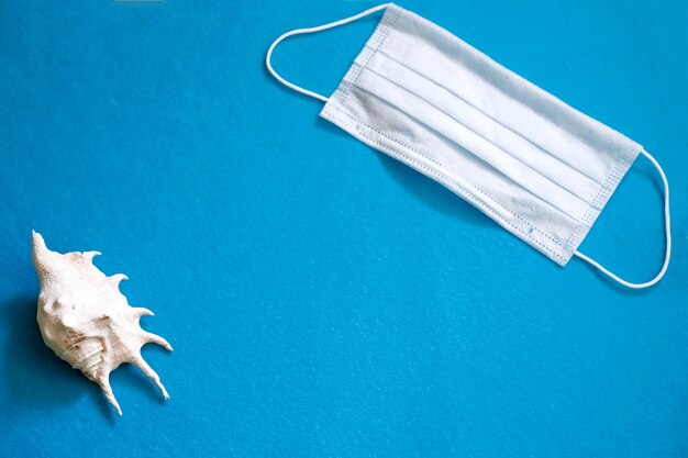 High angle view of broken table against blue background