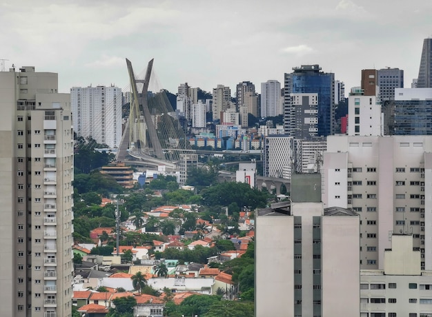 High angle view of Brooklin Neighborhood in Sao Paulo.