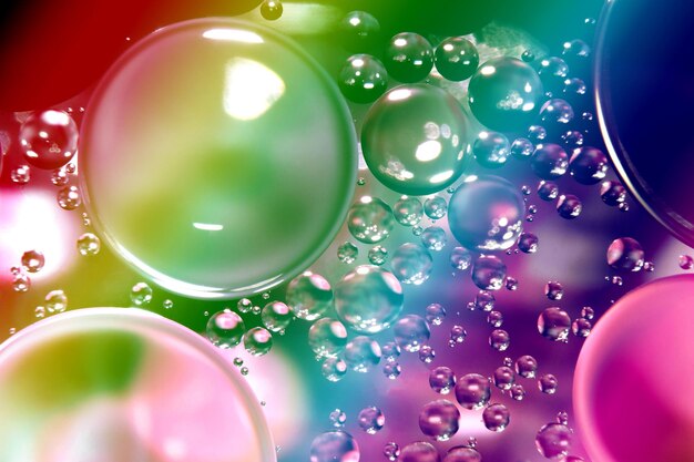 Photo high angle view of bubbles in water