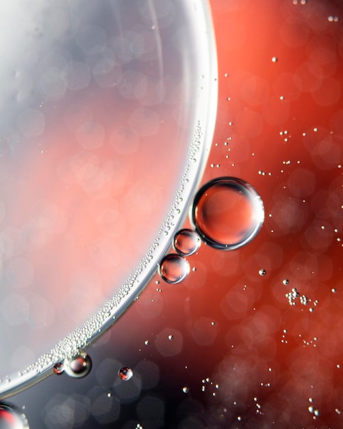 Foto vista ad alto angolo delle bolle d'acqua