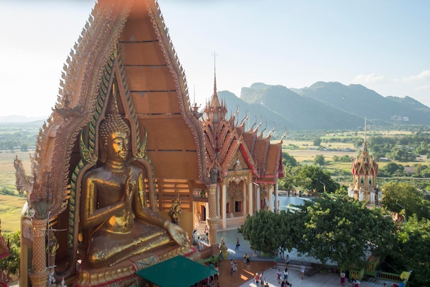 high angle view of buddha statue