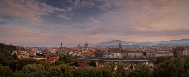 Foto vista ad alto angolo degli edifici contro un cielo nuvoloso