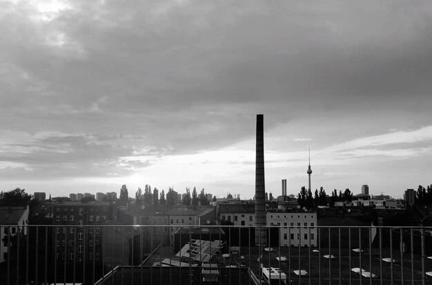 Photo high angle view of buildings against sky