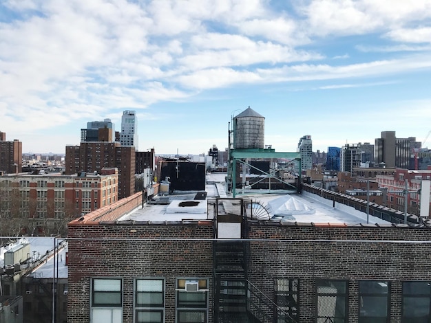 Photo high angle view of buildings in city against sky