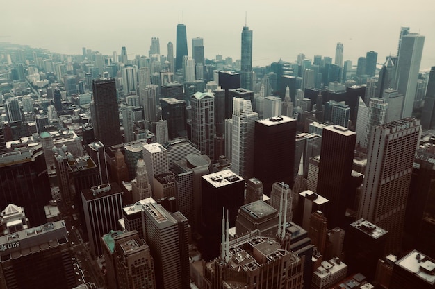 Photo high angle view of buildings in city against sky