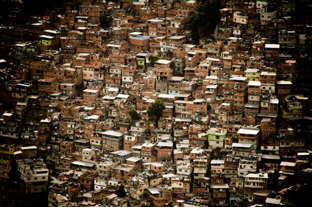 High angle view of buildings in city rocinha