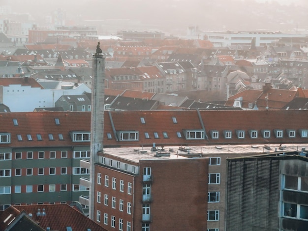 Photo high angle view of buildings in city