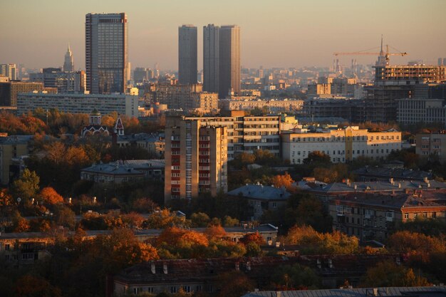 Photo high angle view of buildings in city