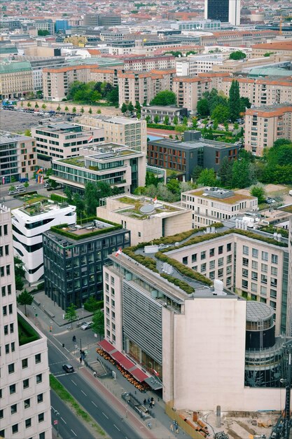 Foto vista ad alta angolazione degli edifici in città