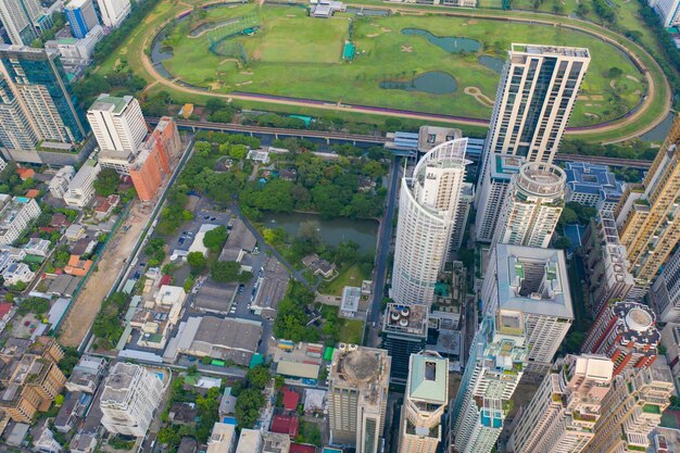 Photo high angle view of buildings in city