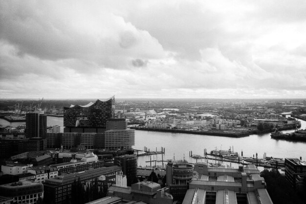 Photo high angle view of buildings in city