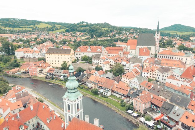 High angle view of buildings in city