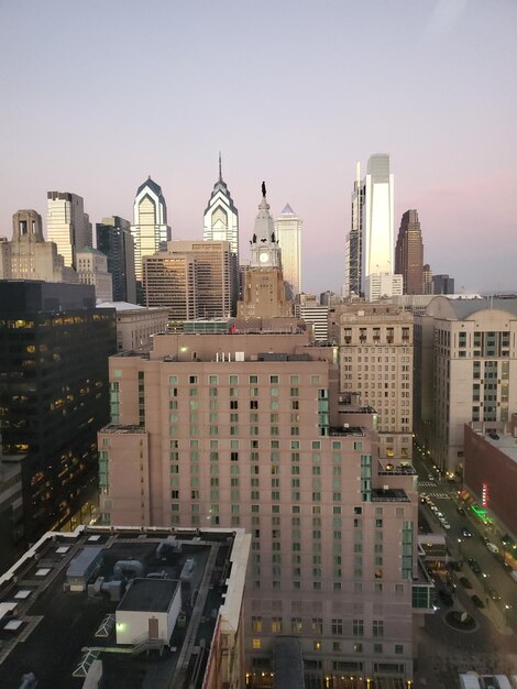 Photo high angle view of buildings in city