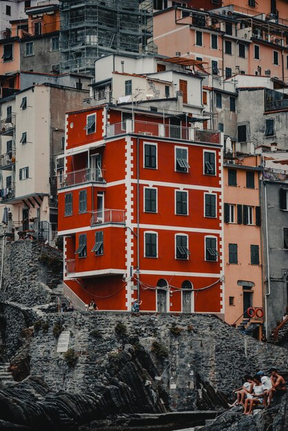 Foto vista ad alta angolazione degli edifici in città