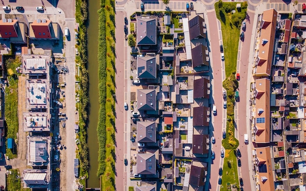 Photo high angle view of buildings in city