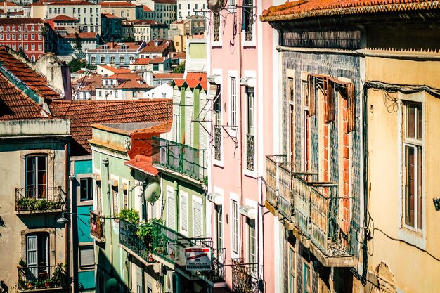 Foto vista ad alta angolazione degli edifici in città