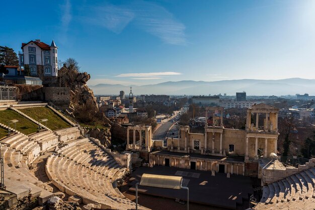 Foto vista ad alta angolazione degli edifici in città