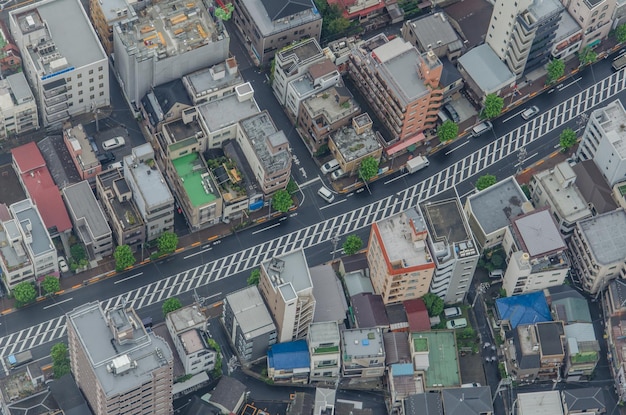 Photo high angle view of buildings in city