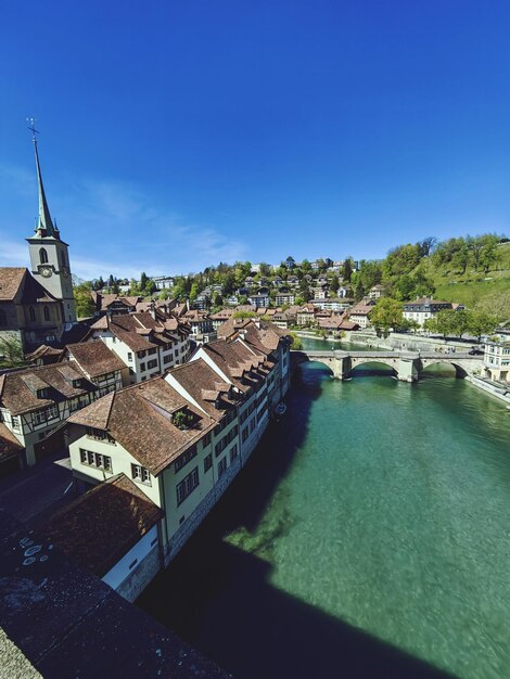 Foto vista ad alta angolazione degli edifici in città