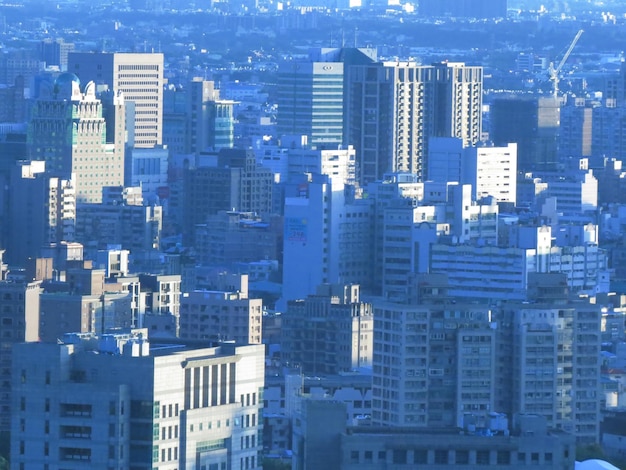 都市の建物の高角度のビュー