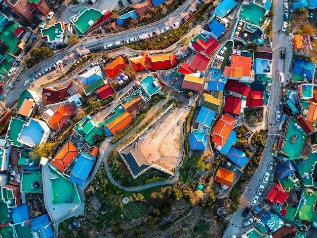 High angle view of buildings in city