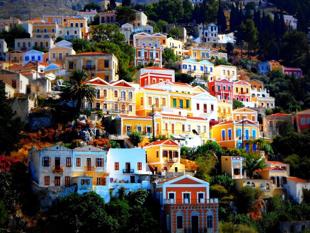 Photo high angle view of buildings in city