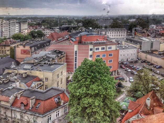 Foto vista ad alta angolazione degli edifici in città