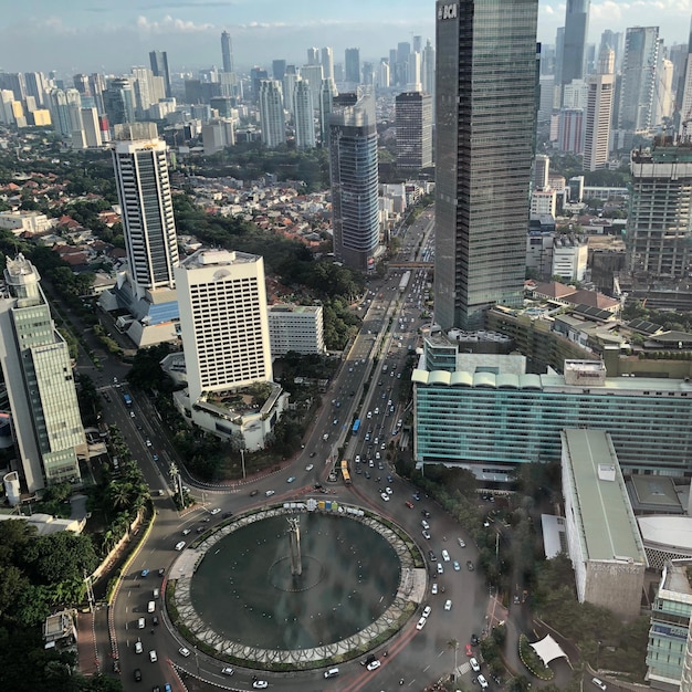 Photo high angle view of buildings in city