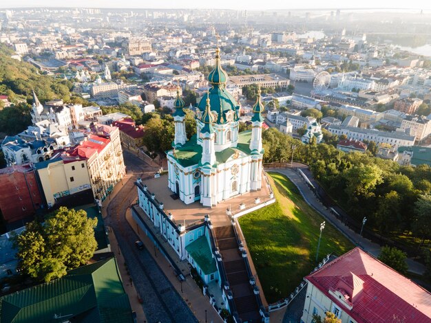 High angle view of buildings in city