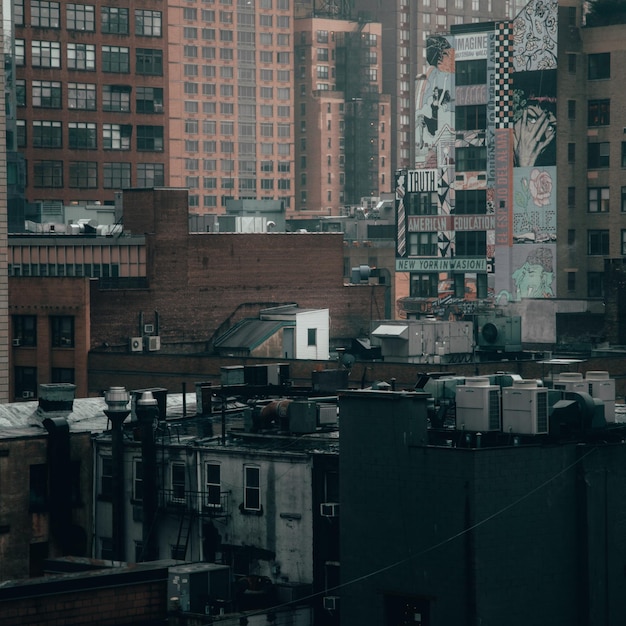 Photo high angle view of buildings in city