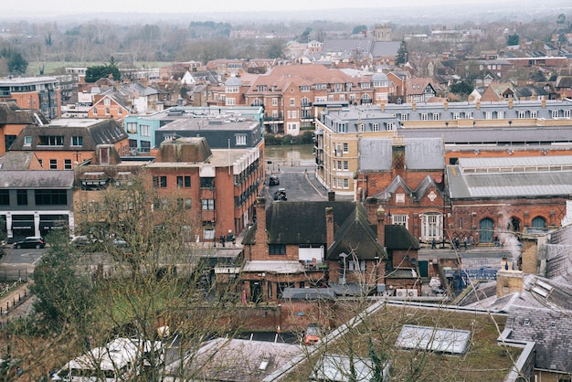 Photo high angle view of buildings in city