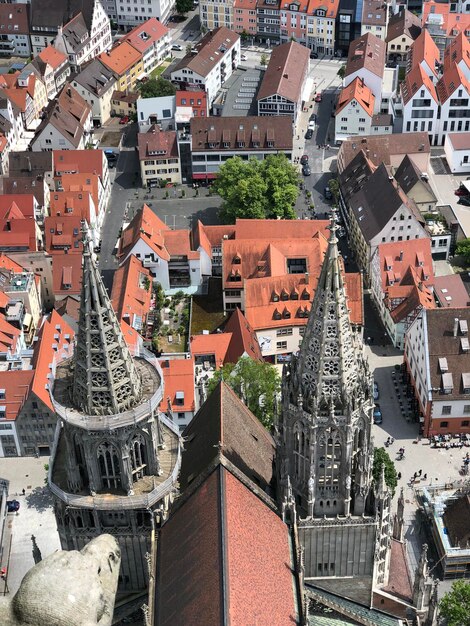 Photo high angle view of buildings in city