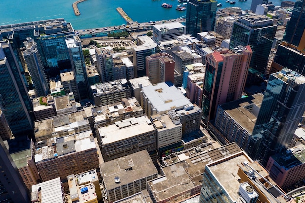 Photo high angle view of buildings in city