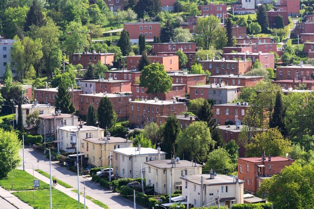 Foto vista ad alto angolo degli edifici in città