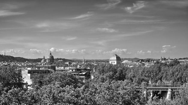 Foto vista ad alta angolazione di edifici e alberi contro il cielo a roma