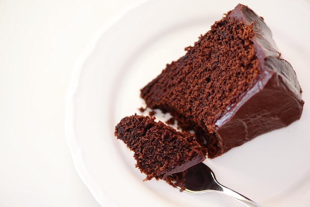 High angle view of cake in plate