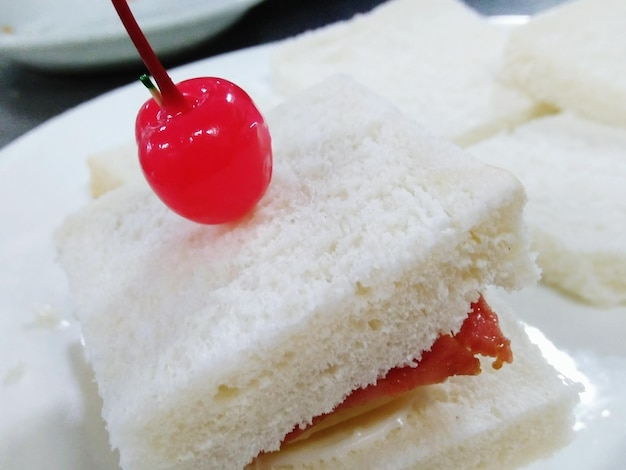 High angle view of cake on plate