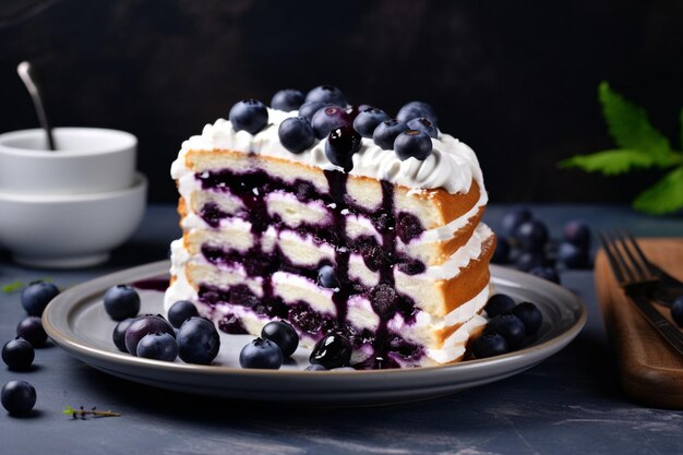 Photo high angle view of cake in plate