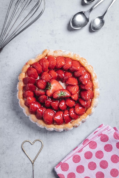 ケーキの高角度のビュー