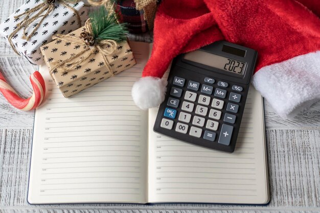high angle view of calculator and book on table