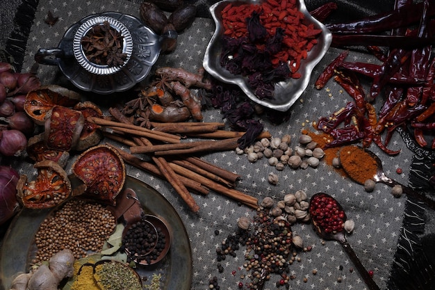 High angle view of candies in container