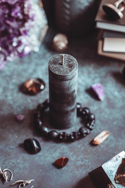 High angle view of candle on table