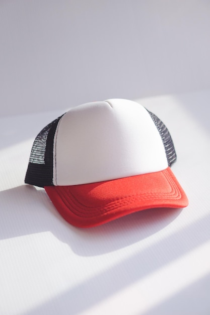 High angle view of cap on table