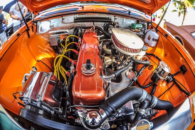 Photo high angle view of car engine