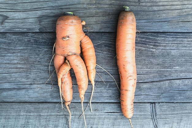 High angle view of carrots on table