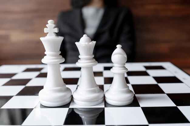 High angle view of chess board