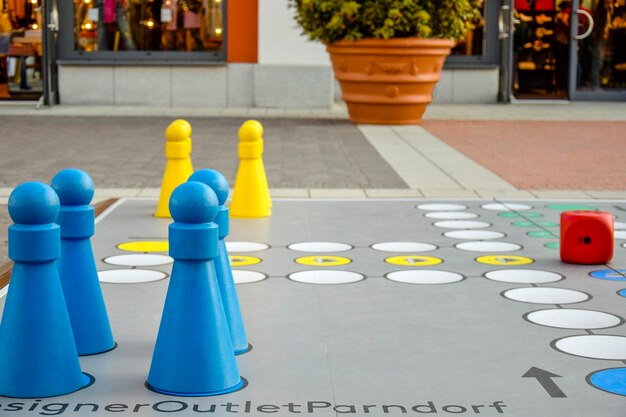 High angle view of chess board