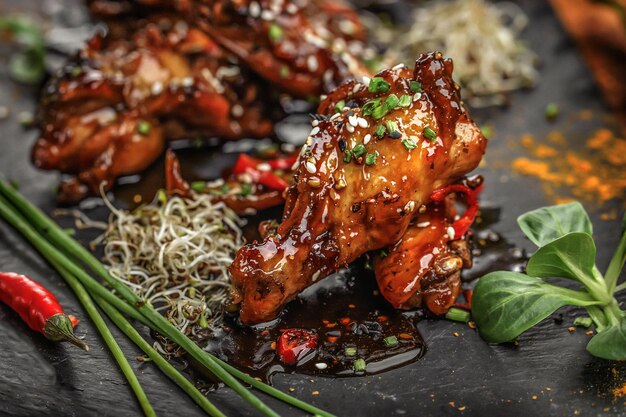 High angle view of chili peppers on barbecue grill